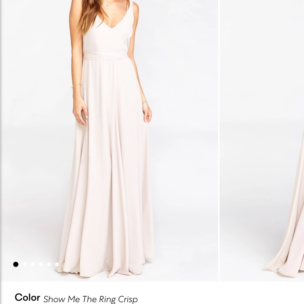 Show me your MuMu neutral light beige maxi dress